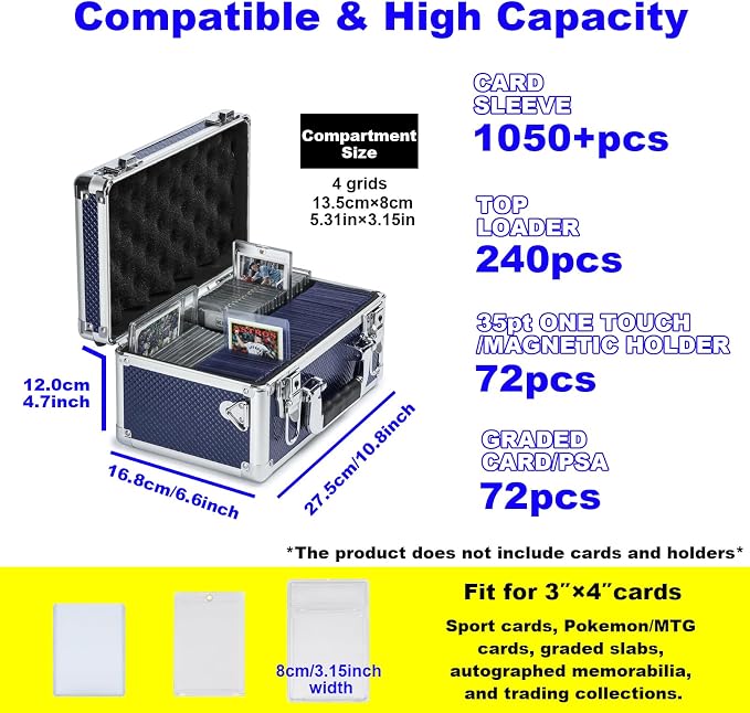 Multi color Card Storage Hard Case, Sports Card Collection Boxes, Trading Cards - Image 3