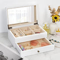 Meangood Jewelry Box Organizer for Women, 2 Layer Large Jewelry Storage Case by Meangood