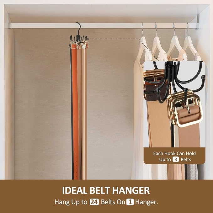 ZEDODIER Belt Hanger, Belt Rack Closet Accessories Organizer, Maximum 24 - Image 3