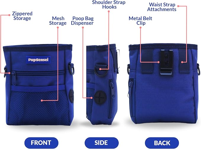 Dog Treat Pouch, Durable Oxford Polyester, No-Spill Magnetic Closure, Treat - Image 7