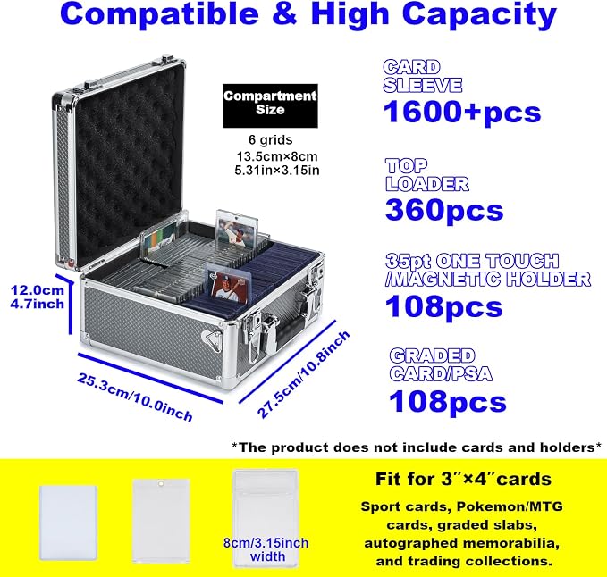 Multi color Card Storage Hard Case, Sports Card Collection Boxes, Trading Cards - Image 3