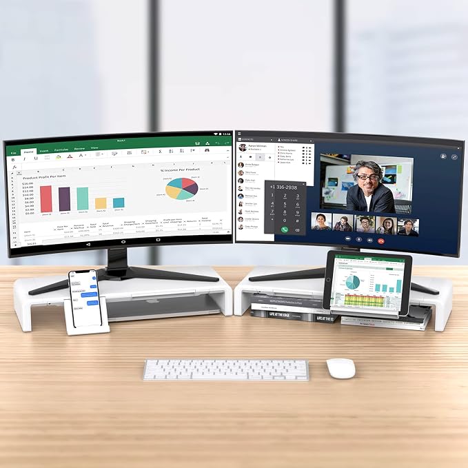 Monitor Stand Riser, Klearlook Foldable Computer Monitor Riser, Height - Image 2