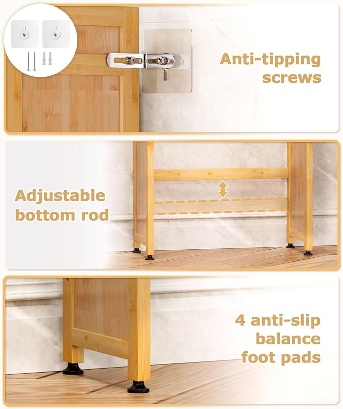 Over The Toilet Storage Cabinet: Bathroom Organizer Shelf - Image 4