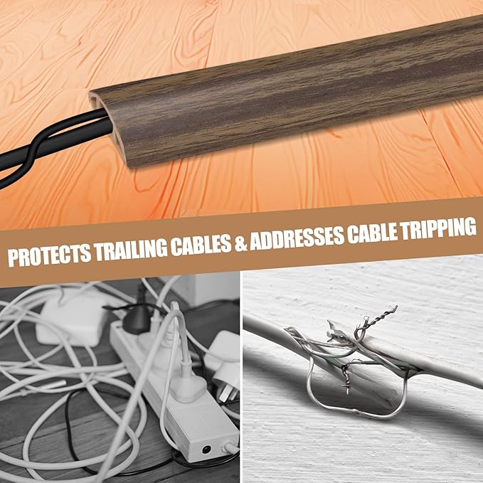 Floor Cord Cover Self Adhesive Cord Hider, 10FT Cable Management, Extension - Image 6