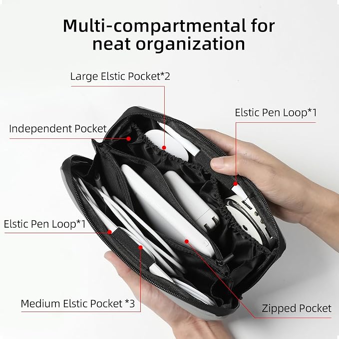 RIGHT AWAY Travel Tech Pouch，Waterproof Cord Case，Electronics Organizer Travel - Image 2