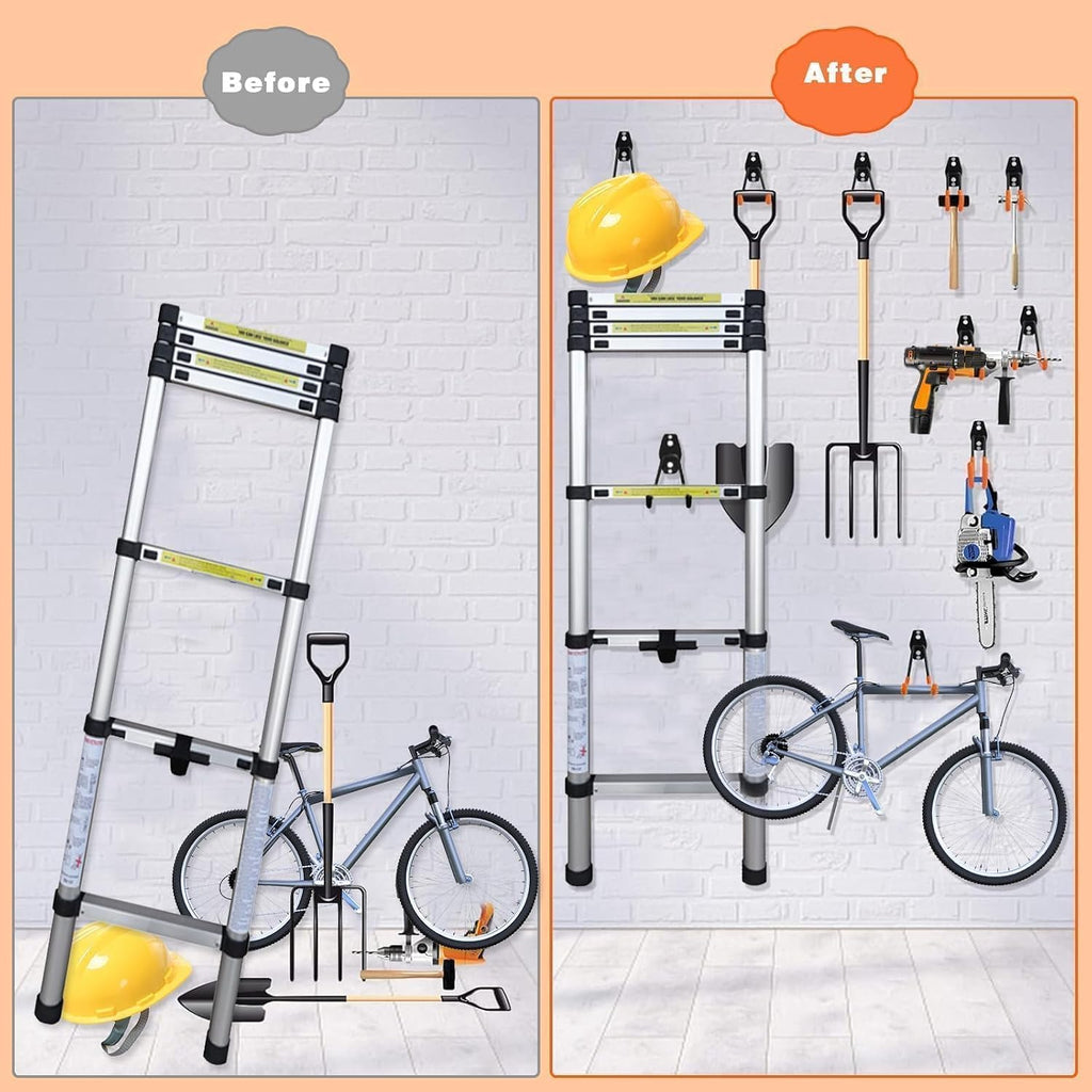 Steel Garage Storage Hooks - 32 Pack Anti-Slip Coating, Heavy Duty