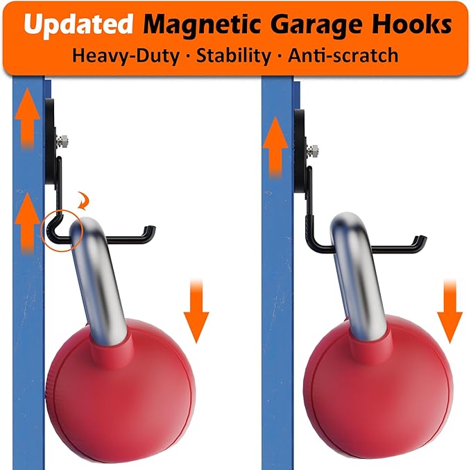 MUTUACTOR New Upgraded Magnetic Hooks Heavy Duty, 40lbs Anti-Scratch Garage - Image 2