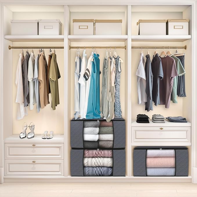 Fab totes Storage Bags, Clothes Blanket Storage Bins Foldable Closet Organizers - Image 7