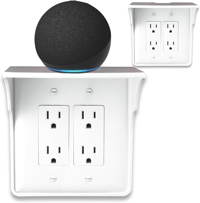 Power Perch Double Wall Outlet Shelf by StorageTheory