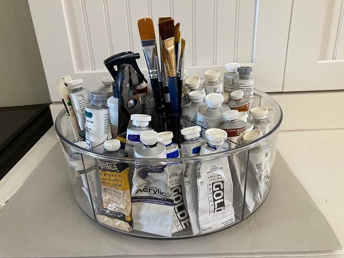 360° Rotating Makeup Organizer 11.5" Clear Turntable Lazy Susan Organizer - Image 7