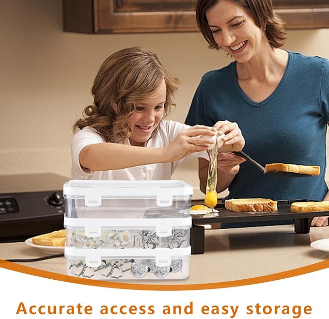 3 Pack of Cookie Cutter Storage, Handheld Transparent Cookie Cutter Organizer - Image 7