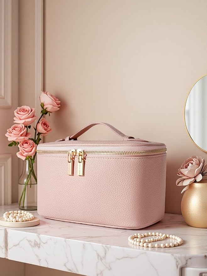 Cosmetic Bag, ROWNYEON Makeup Bag, Portable Makeup Train Case, Travel Toiletry - Image 2