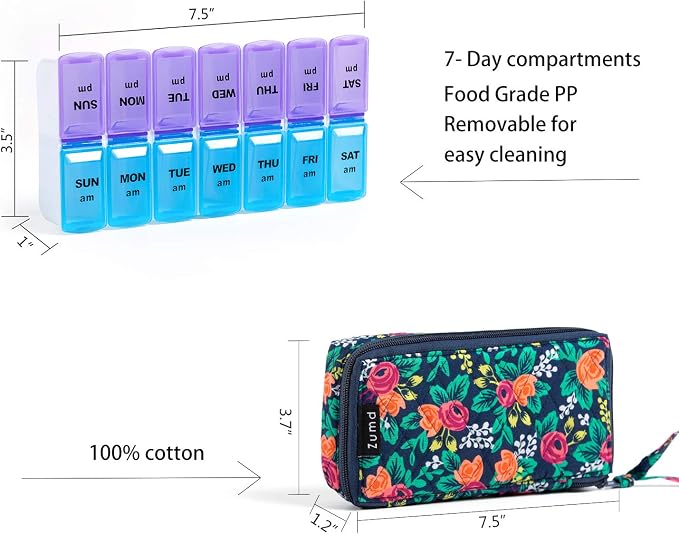 Weekly Pill Organizer 2 Times a Day, Zumd Pill Box 7 Day - Image 2