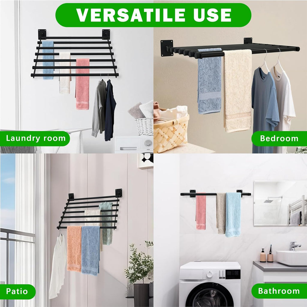 Wall Mounted Drying Rack, 43 Inches Wall Laundry Drying Rack