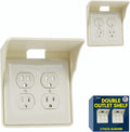 Power Perch Double Outlet Shelf (Almond, 2 Pack)