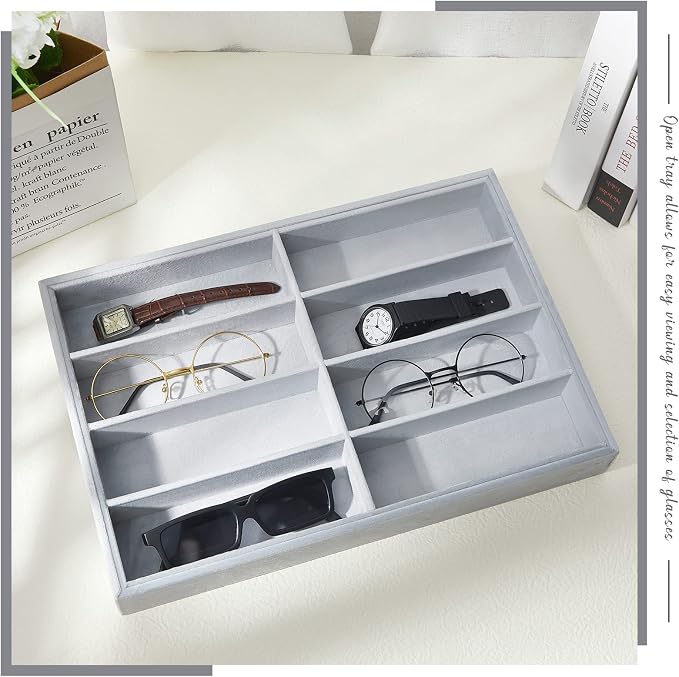 Amylove 2 Pcs Sunglass Organizer Trays Glasses Stackable Jewelry Trays Sunglass - Image 7