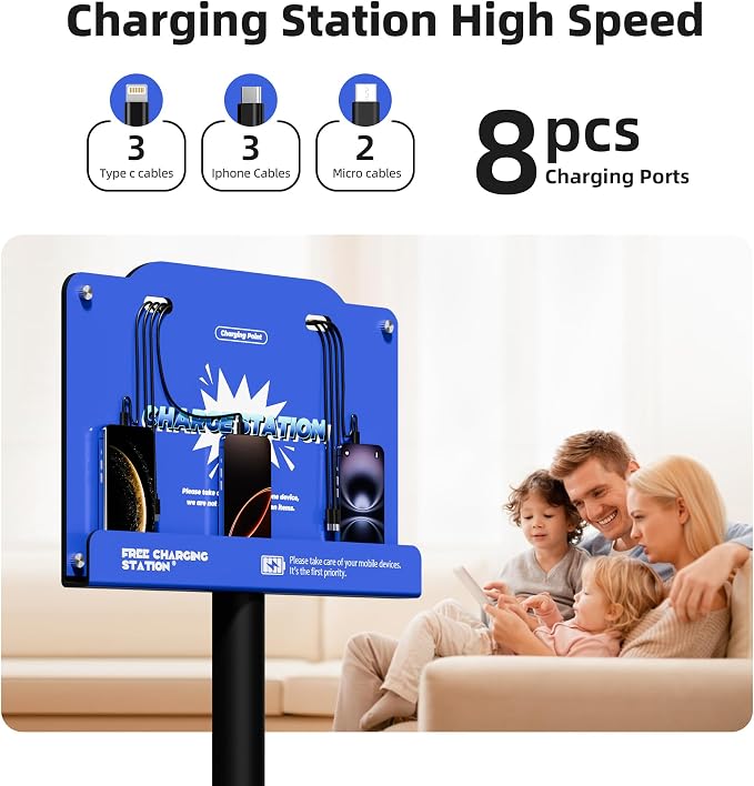8-Port Wall Mounted Charging Station - Image 4