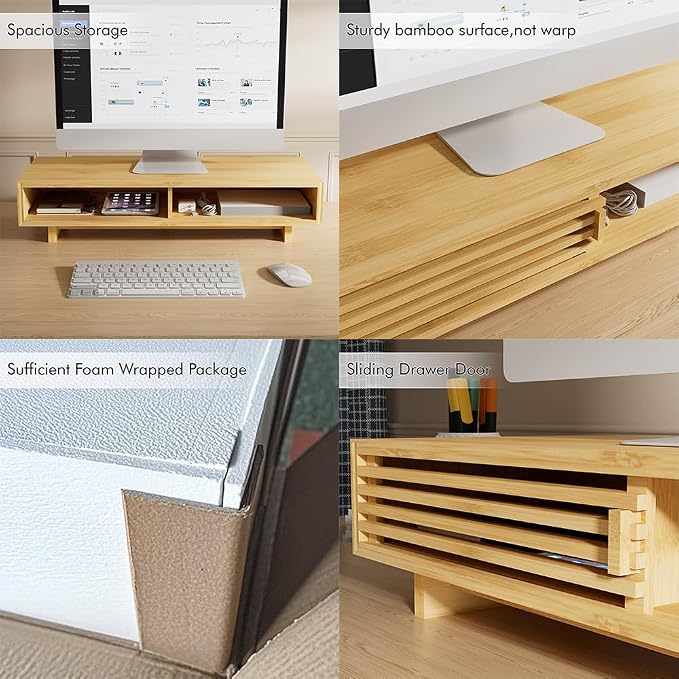 Zri Bamboo Computer Monitor Stand - Image 2
