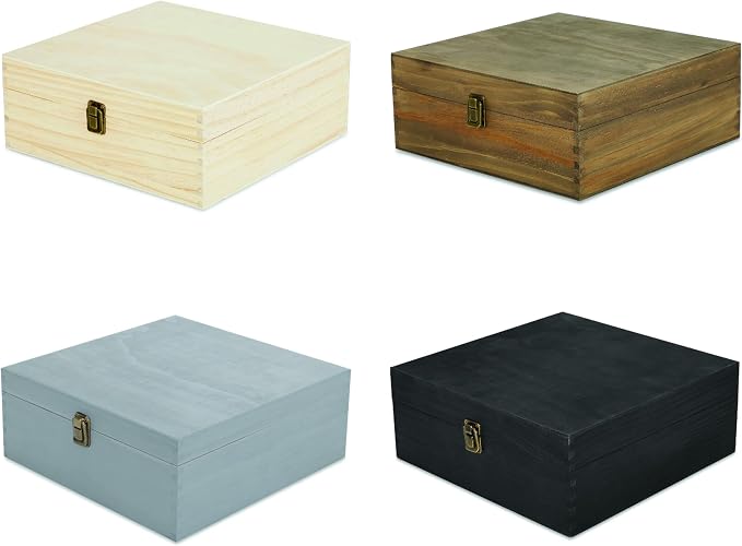 makerflo Large Grey Pine Wood Memory Box - Image 6