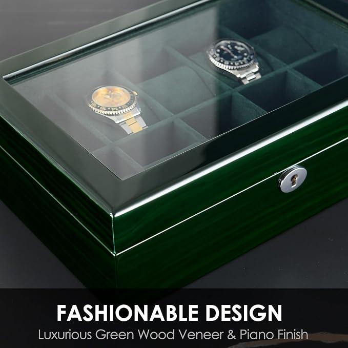 Watch Box for Men 10 Watches Storage Organizer Case, Smart Watch Display - Image 6