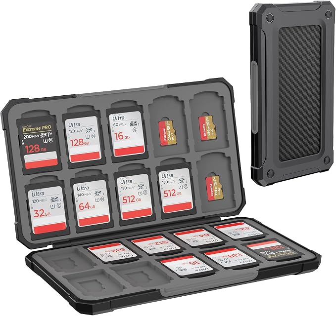 HEIYING Memory Card Case for SD/TF Cards, Portable SD Card Holder Storage Case by HEIYING