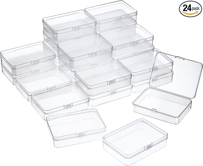 SATINIOR 24 Packs Small Clear Plastic Beads Storage Containers Box by SATINIOR