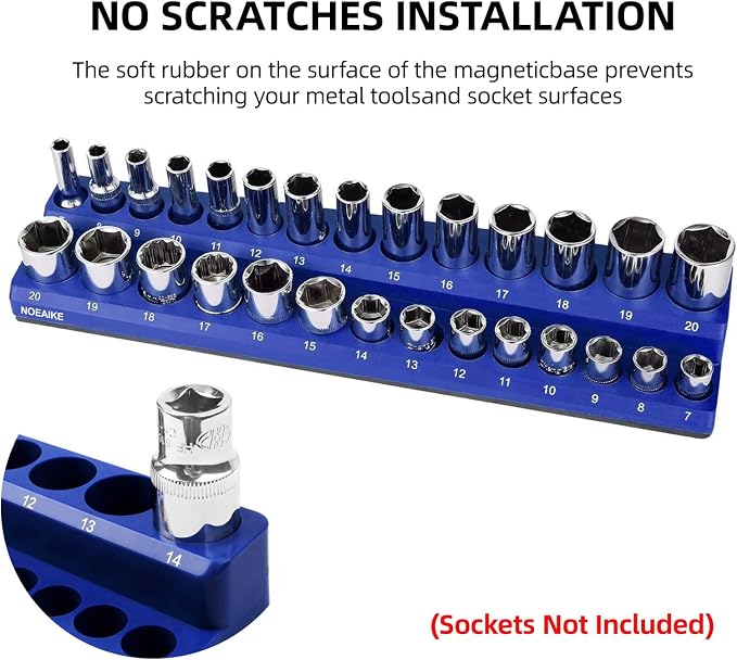 3/8 Inch Magnetic Socket Organizer, Holds 56 Pcs Standard and Deep Size Sockets - Image 5
