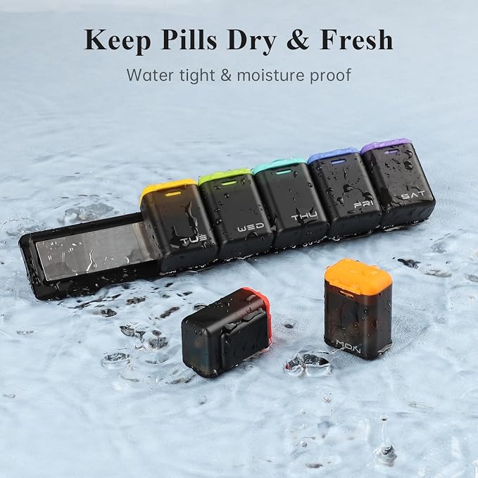Weekly Pill Organizer Magnetic, Removable Pill Box 7 Day 1 Time a Day, Large - Image 7