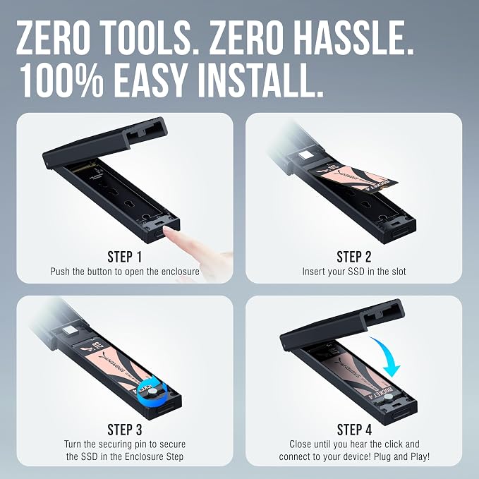 Sabrent USB 3.2 Type-C Tool-Free Enclosure - Image 4