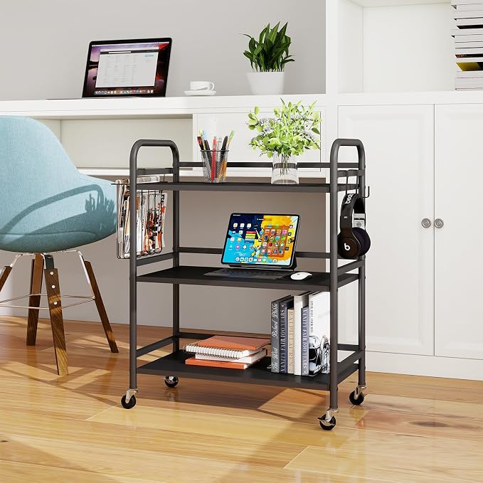 HDANI 3 Tier Metal Rolling Utility Cart, High Capacity Multi Purpose Heavy Duty - Image 7