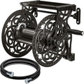 Metal Decorative Garden Hose Reel, Heavy Duty Hose Holder by AQUAZILLA