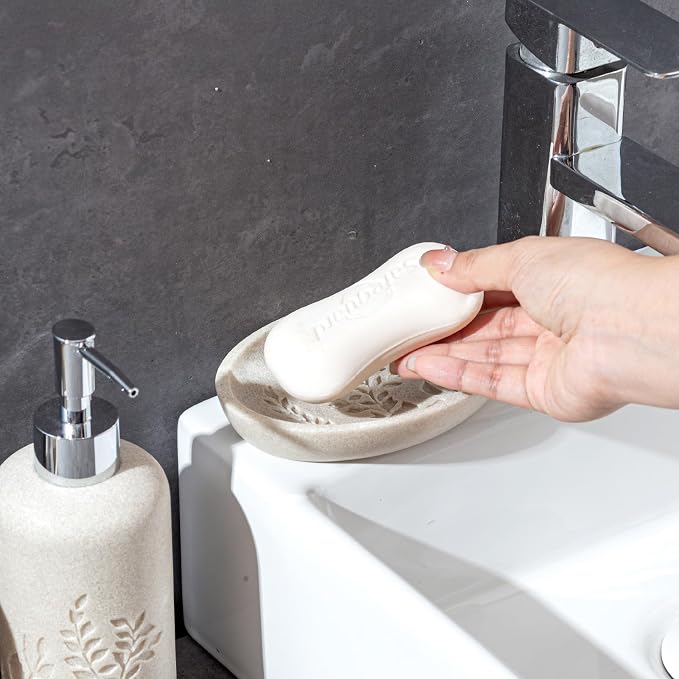 Bathroom Accessories Set, Toothbrush Holder, Soap Dish, Bathroom Countertop - Image 5