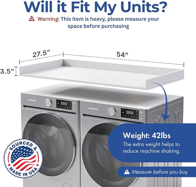 OfficeSimpli Washer Dryer Countertop, Made in USA, Non-Slip Pads, Easy Clean - Image 2