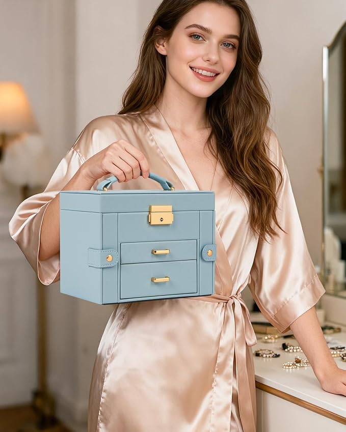 TORIBIO Jewelry Box for Women, Leather Jewelry Organizer - Image 8