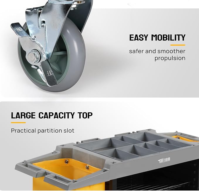 Premium Hotel & Housekeeping Cart on Wheels, 154LBS Multifunctional Commercial - Image 3