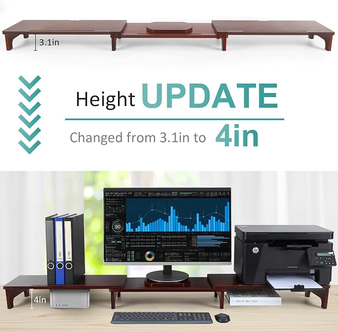 Nnewvante Monitor Stand Riser, Upgrade Height Large TV Riser, 60 inch Large - Image 2