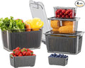 LUXEAR 4 Pack Fruit Containers for Fridge, Vegetable Storage Container by Luxear