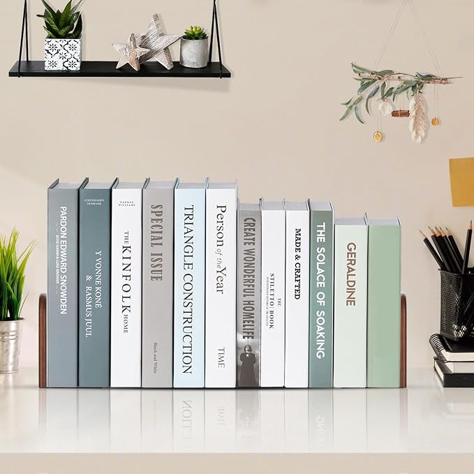 Book Ends, Sturdy Wooden Bookends - Image 9