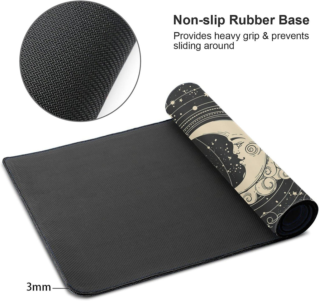 Desk Mat,Celestial Sun and Moon Extended Gaming Mouse Pad for Office
