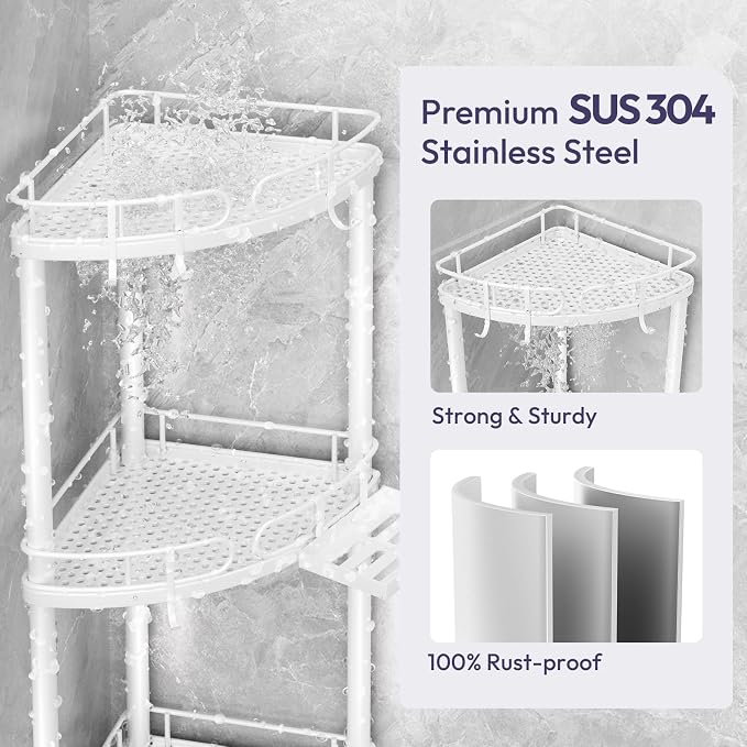 SWTYMIKI Corner Shower Caddy Standing - Image 6