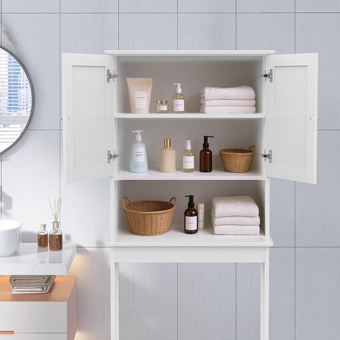 Over The Toilet Storage Cabinet, Behind Toilet Bathroom Organizer - Image 5