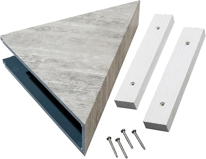 Palisade Vinyl Waterproof Corner Shower Shelf in Wind Gust/Urban Coast by PalisadeWallTilesandPlanks