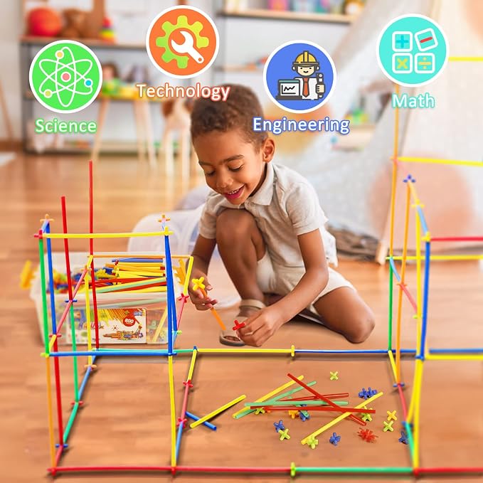 Ggiibro Straw Constructor Toys 800Pcs STEM Building Toy - Image 5