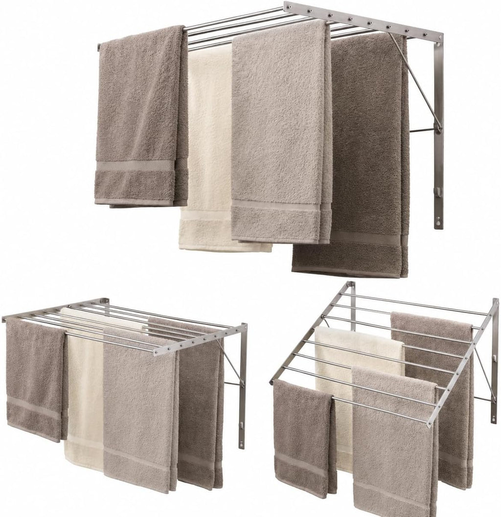 Wall Mounted Clothes Drying Rack, 22" Wide