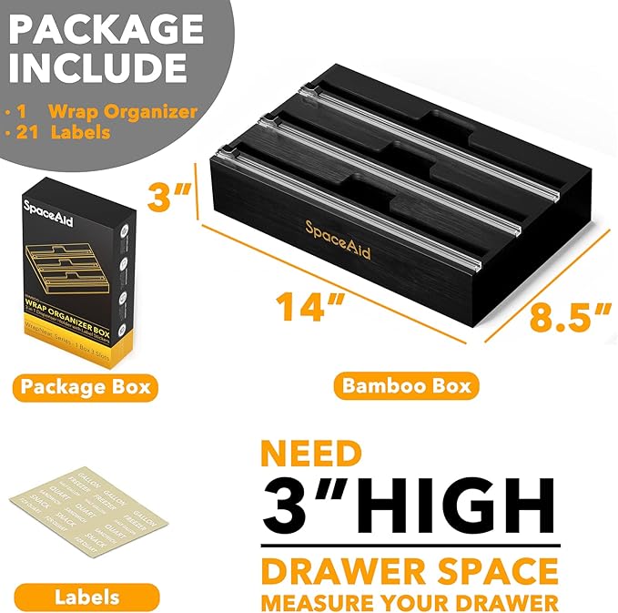 SpaceAid WrapNeat 3 in 1 Wrap Organizer - Image 3