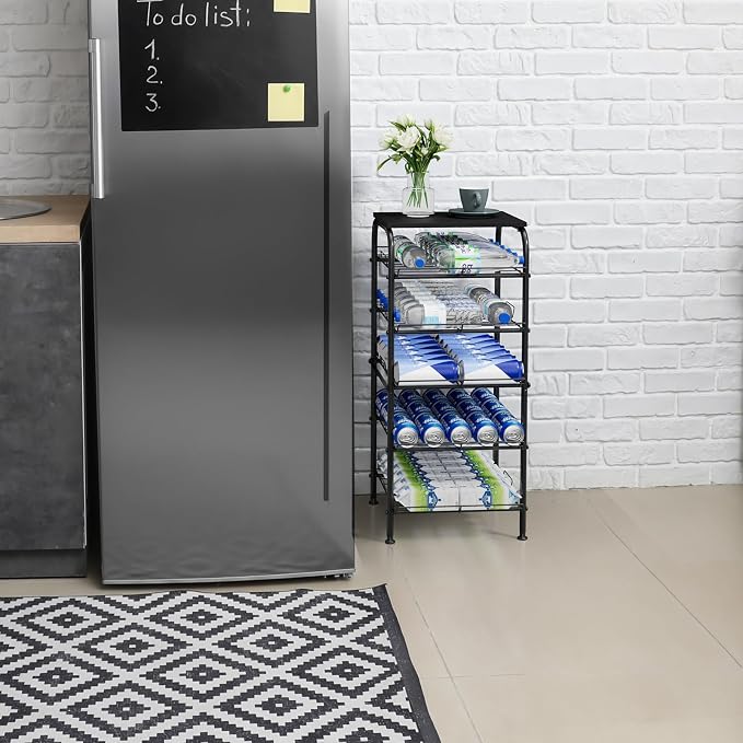 Vrisa 5 Tier Water Bottle Storage Rack Vertical Freestanding Bottled Water - Image 5