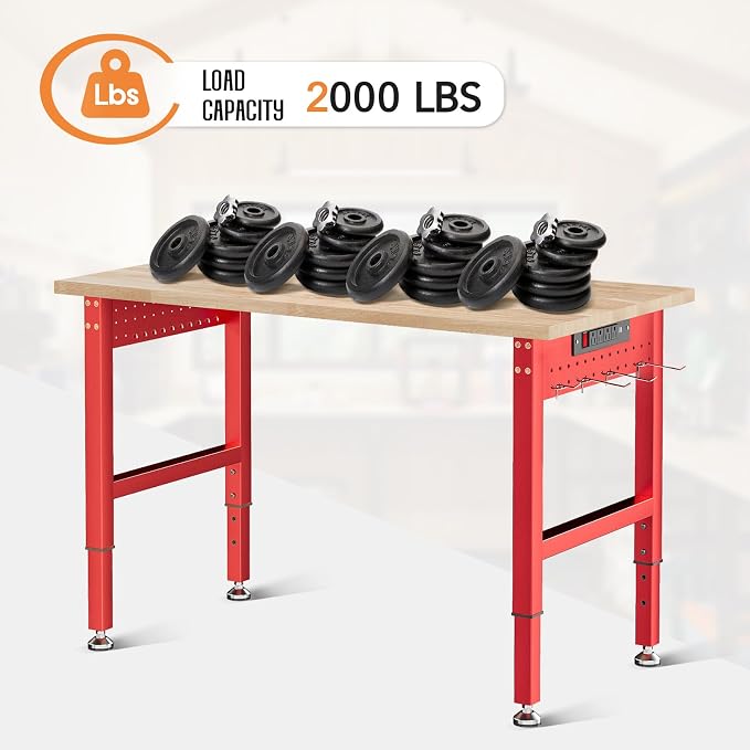 SPECRAFT Red Adjustable Heavy Duty Workbench - Image 4