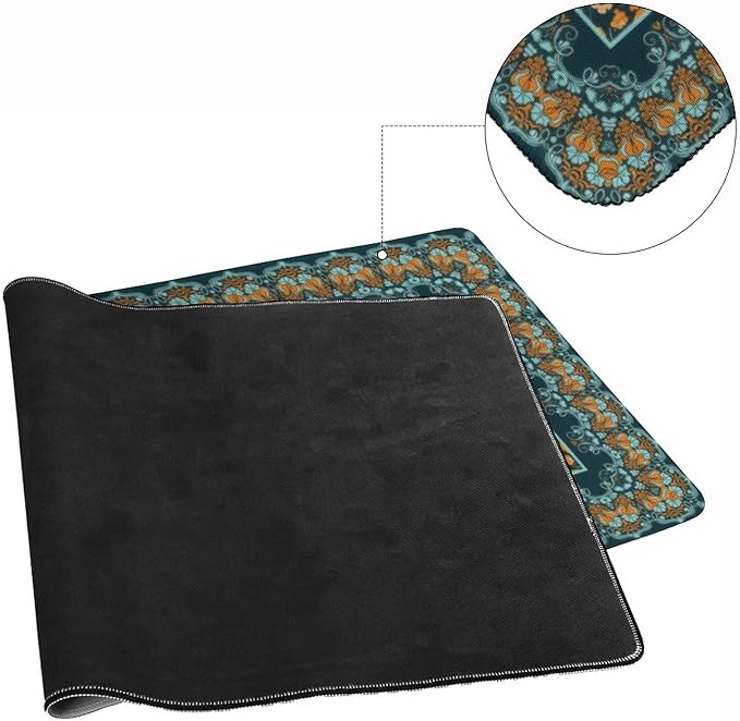 Vintage Floral Tiger Large Mouse Pad, Vintage Aesthetic Gaming Desk Mat - Image 5