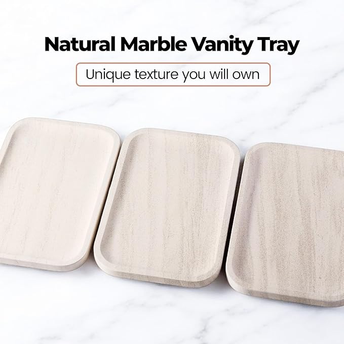 Marble Vanity Tray, Bathroom Tray Countertop, Decorative Dresser Organizer - Image 5