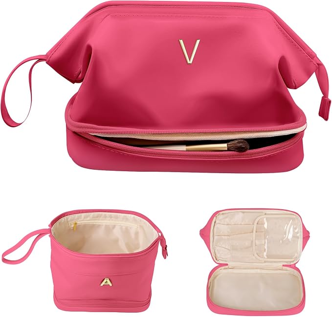 Gifts for Woman Who Travel, Makeup Bag for Women, Bridesmaid Engagement Gift by Vogewood